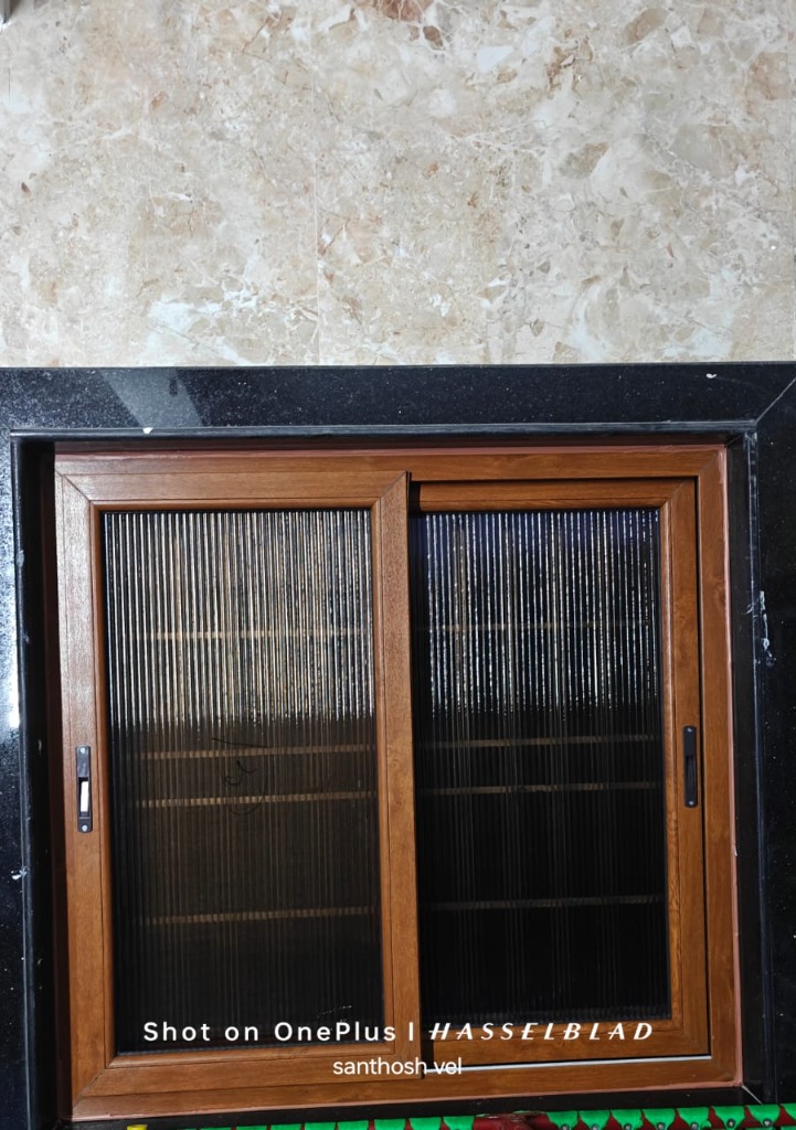 Premium Wood-Finish Sliding Window